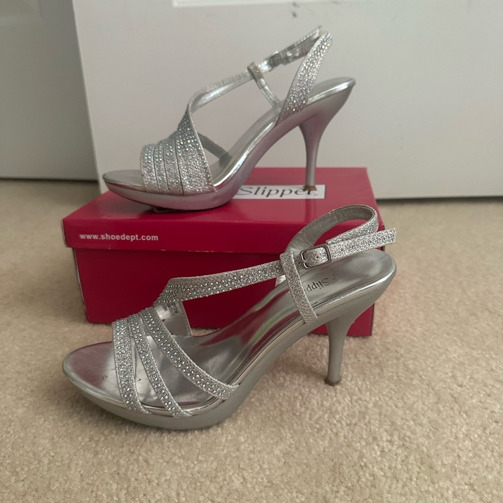 Silver Slipper Heels